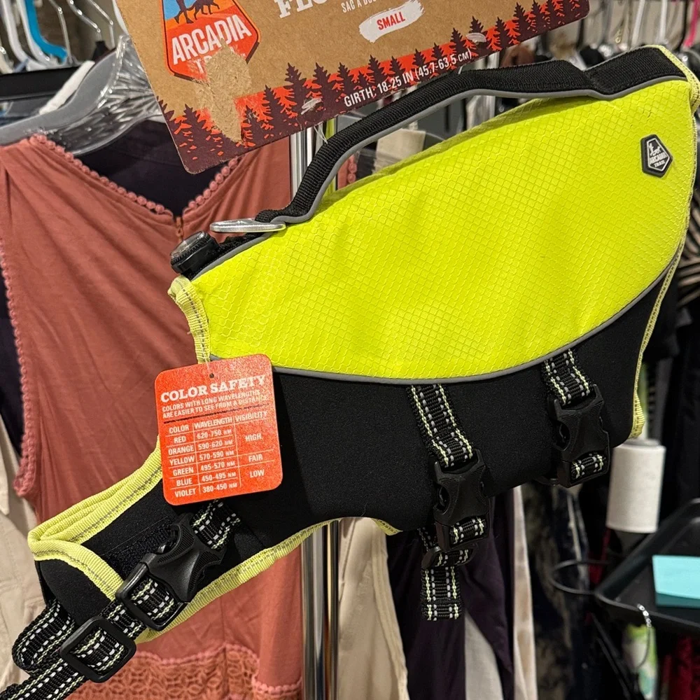 Arcadia Dog Flotation Aid - Neon Yellow and Black